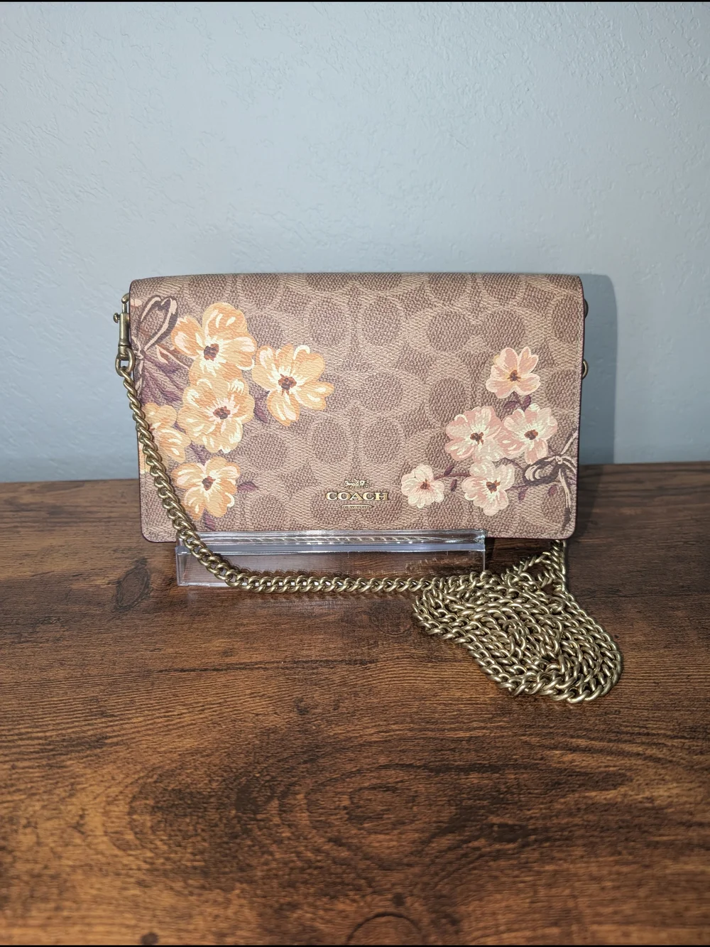 EUC Coach Callie Foldover Chain Clutch